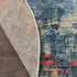 2' X 6' Blue And Yellow Abstract Power Loom Non Skid Area Rug